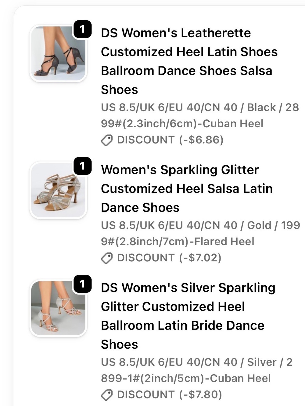 Women's Silver Sparkle Latin Dance Heels with Ankle Strap